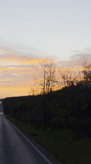 Sunset highway drive captured near Veliko Tarnovo, Bulgaria