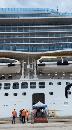 Sun Princess cruise ship docks in Bar, Montenegro