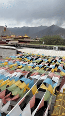 Morning scenes captured across Lhasa's Chengguan District, Tibet