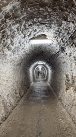 Inside a Romanian salt mine's tunnels and wooden machinery