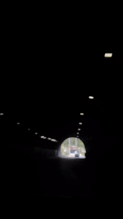 Driver records journey through tunnel in Dolna Vasilitsa, Bulgaria