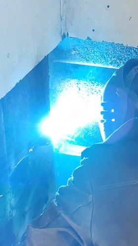 Welder observed at work in Rybinsk industrial facility