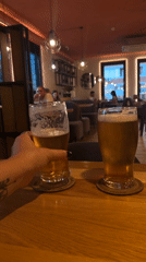 Afternoon drinks and pets at a Tolyatti bar