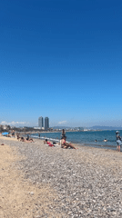 Sunny afternoon beach scenes captured in Barcelona