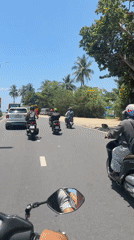 Morning scooter commute documented in Nha Trang, Vietnam