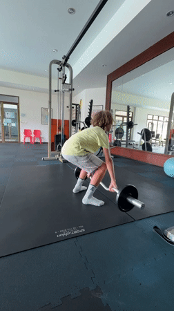 Morning gym workout in a Chalong, Thailand fitness studio