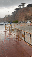 Torrential rain floods streets in Sant Feliu de Guíxols