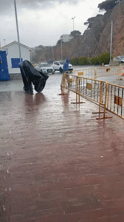 Torrential rain floods streets in Sant Feliu de Guíxols