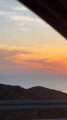 Sunset viewed from car in Golubovići, Montenegro