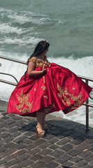 Busy afternoon at La Concha Beach with formal photoshoot
