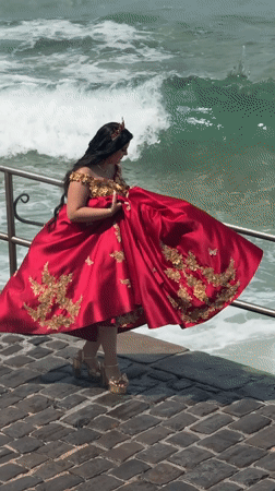 Busy afternoon at La Concha Beach with formal photoshoot