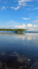 Two blue vessels observed on calm waters in Zavolzhye