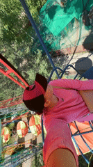 Morning amusement park visit documented in Chaikovsky, Russia