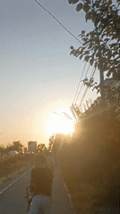 Bishkek streets and parks at golden hour