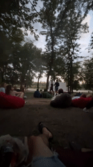 Outdoor cinema night and waterfront scenes in Kryvyi Rih