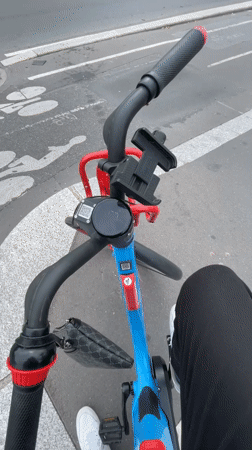 Busy Paris bike lane intersection, multiple angles, September morning