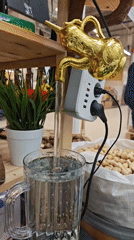 Floating golden teapot optical illusion filmed in Rostov