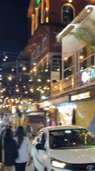 Busy nighttime street traffic documented in Kathmandu
