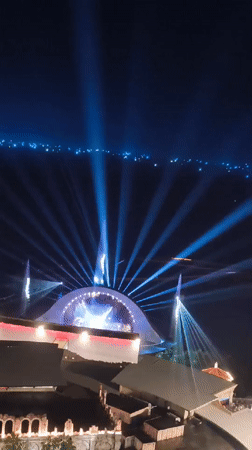 Fireworks and light show light up Phú Quốc's waterfront at night