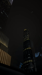 Nighttime city lights captured across Haizhu District skyscrapers
