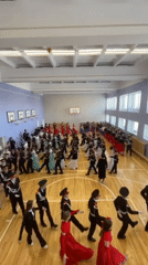 School ceremony and sports activities in Sarapul gymnasium