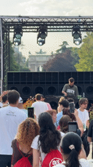 Milan outdoor DJ festival draws crowds near Sforza Castle