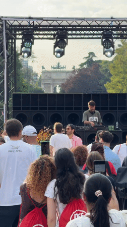 Milan outdoor DJ festival draws crowds near Sforza Castle
