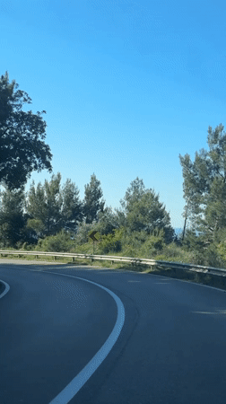 Scenic mountain road observed near Donji Katun, Montenegro