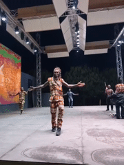 Live night stage performance in Kuşadası, Turkey