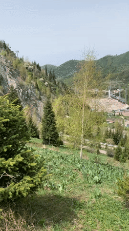 Morning views captured from Kok-Tobe Hill overlooking Almaty sports complex