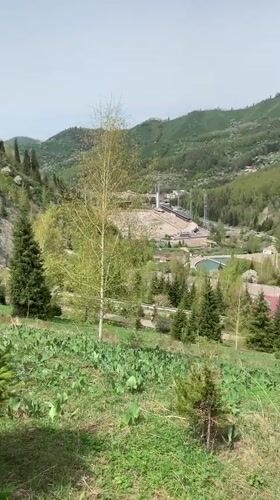 Morning views captured from Kok-Tobe Hill overlooking Almaty sports complex