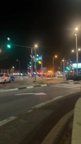 Car overturns at intersection in Kiryat Bialik, emergency responders assess