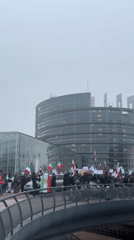 Iranian flag demonstration held at European Parliament in Strasbourg