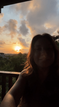 Vibrant sunset observed over Ungasan, Indonesia with orange-red skies