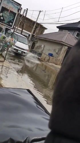 Street flooding hits Iranla Nigeria residential area