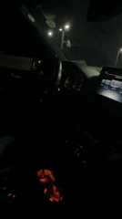 Nighttime highway drive recorded from car interior in Nigeria