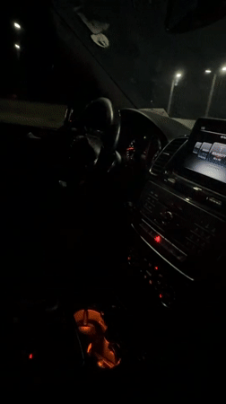 Nighttime highway drive recorded from car interior in Nigeria