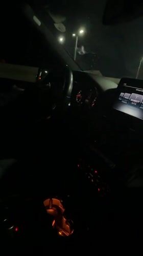 Nighttime highway drive recorded from car interior in Nigeria
