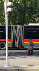 Bus stop wait and flamenco performance on a summer morning