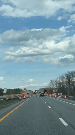 Highway construction zone observed in Glen, New York