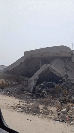 Building collapse debris documented in a-Zawayda, Palestinian Territories