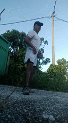 Warm-up and walkaway on a gravel path in Teluk Kenidai