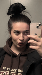 Woman takes elevator selfie in Krasnoyarsk