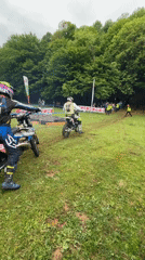 Motocross event held in Vrachesh Bulgaria with tire obstacles