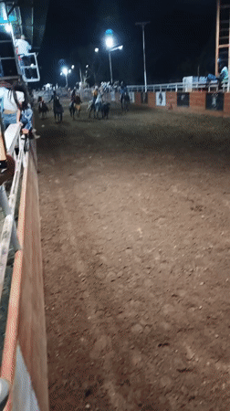 Nighttime rodeo draws crowds in Tinaquillo, Venezuela
