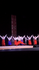 Ukrainian folk dancers perform traditional routines in Ternopil