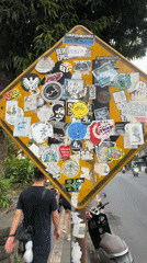 Tourist moments captured in Ubud: temple, street art, ice cream