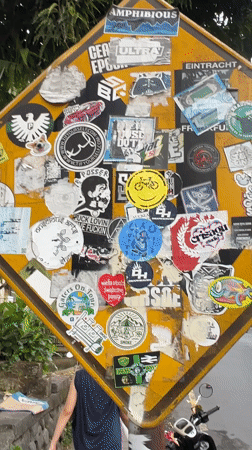 Tourist moments captured in Ubud: temple, street art, ice cream