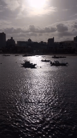 Morning coastal scenes documented across Ulsan harbor and breakwaters