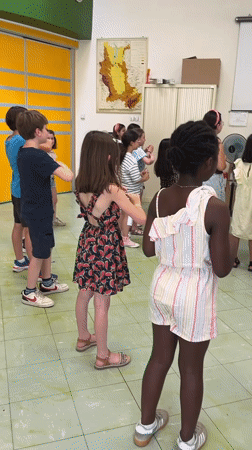 Children participate in dance class in La Fouillouse, France
